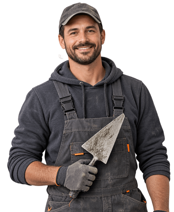 Sylvain, maçon, sur un chantier